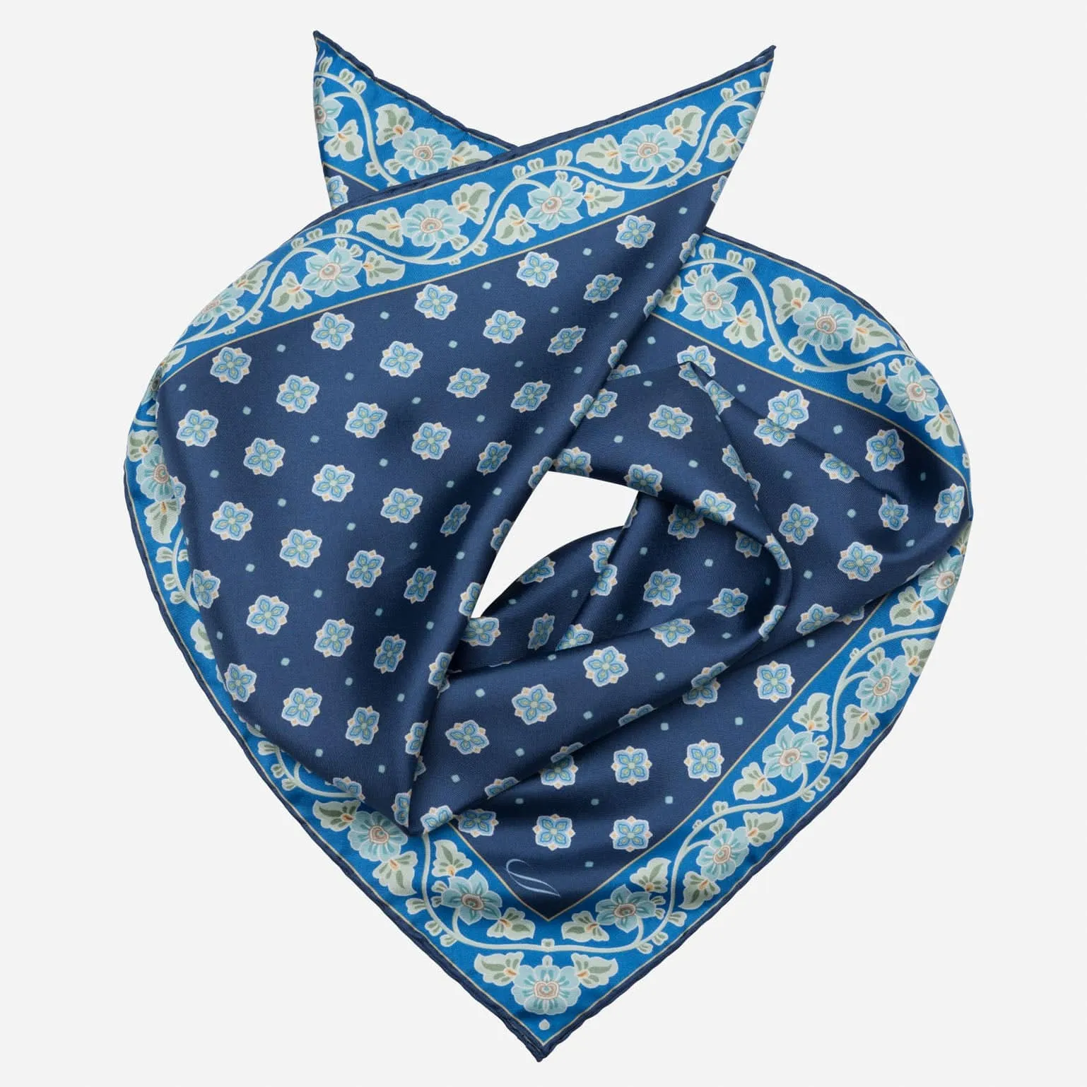 Ducati - Hand Rolled Silk Neckerchief - Marine Blue